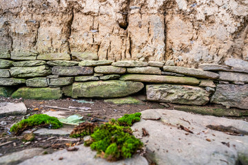 Aerial view of Trinh Tuong house or house made of land of ethnic minorities in Y Ty, Lao Cai, Vietnam. This is the traditional house of Ha Nhi people.