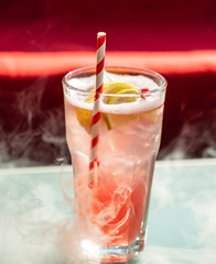 fresh mocktail with lemon and pineapple