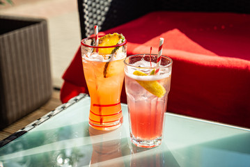 fresh mocktail with lemon and pineapple