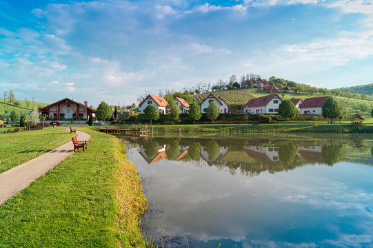 Beautiful lake view in Zselic Valley, Hungary.