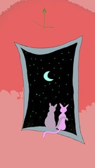 cats under moonlight © Amal333