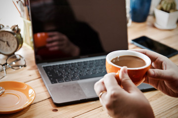 woman working on laptop