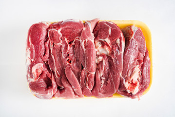 mutton meat on the white background