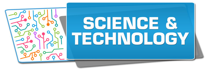 Science And Technology Blue Colorful Circuit Side Rounded Squares 