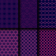 Seamless geometric patterns vector design set  collection