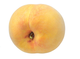 Fresh Golden Peach fruits on white background, Honey Yellow Peach isolated on white background,