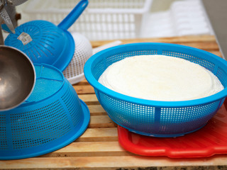 Collection of plastic colanders