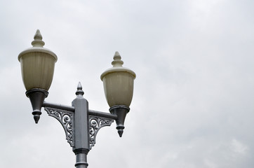 Fototapeta na wymiar Lampost on sky background. street lamps.