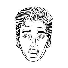 young man head avatar character