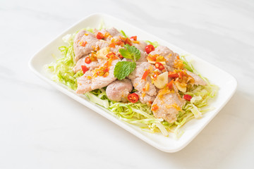 Boiled Pork with Lime Garlic and Chili Sauce