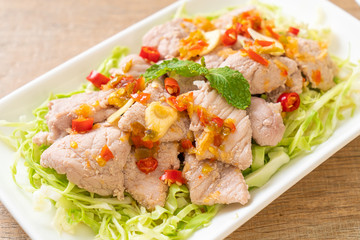 Boiled Pork with Lime Garlic and Chili Sauce