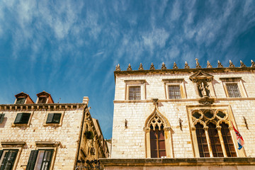 Fototapeta na wymiar Old town medieval Sponza Palace in Dubrovnik, Croatia