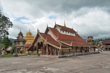 Ancient pagoda architecture Wat Si Pho Chai An old templein Na Haeo, of over 400 years district of Loei Province;Thailand 