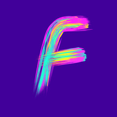 Creative letter of the English alphabet. Letter with abstract liquid form with a mesh gradient on a white background. Vector illustration.