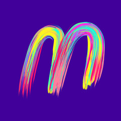 Creative letter of the English alphabet. Letter with abstract liquid form with a mesh gradient on a white background. Vector illustration.