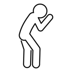 Unhappy man icon. Outline unhappy man vector icon for web design isolated on white background