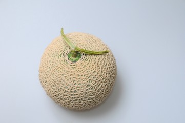 メロンのヘタの部分のクローズアップ撮影です