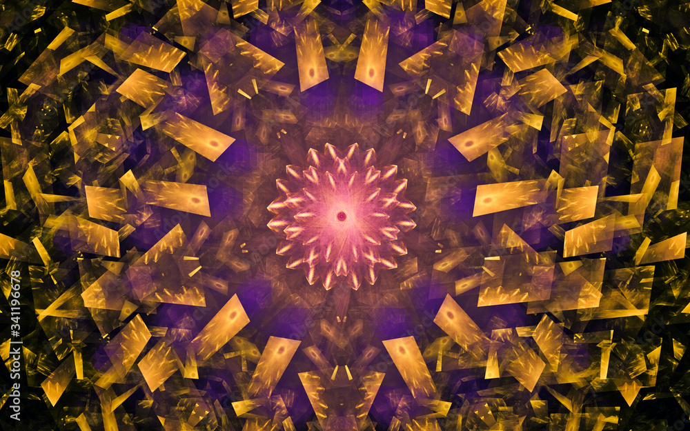 Fototapete digital generated image in the form of abstract geometric shapes of various shades and colors for us