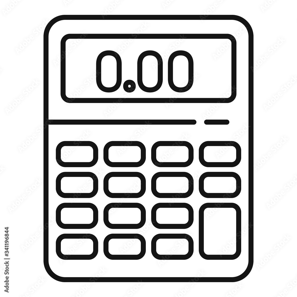 Poster zero finance calculator icon. outline zero finance calculator vector icon for web design isolated on