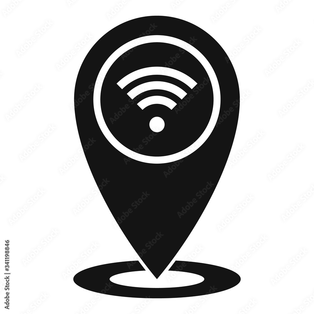 Aufkleber wifi gps pin icon. simple illustration of wifi gps pin vector icon for web design isolated on white 