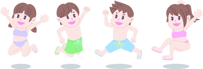 水着姿の子どもたち