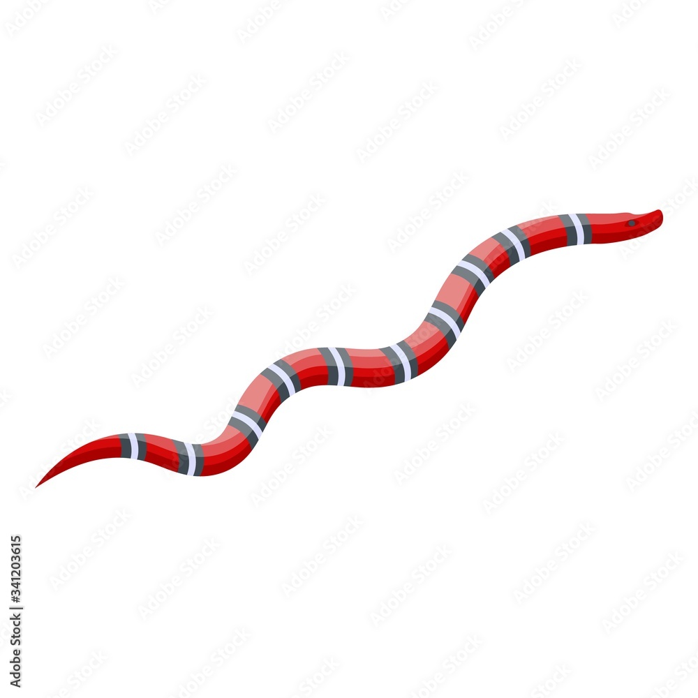 Poster red black snake icon. isometric of red black snake vector icon for web design isolated on white back