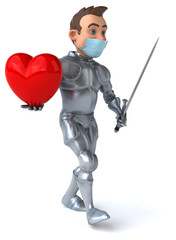 3D illustration of a cartoon character with a mask