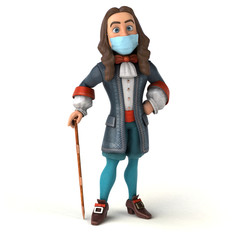 3D illustration of a cartoon character with a mask