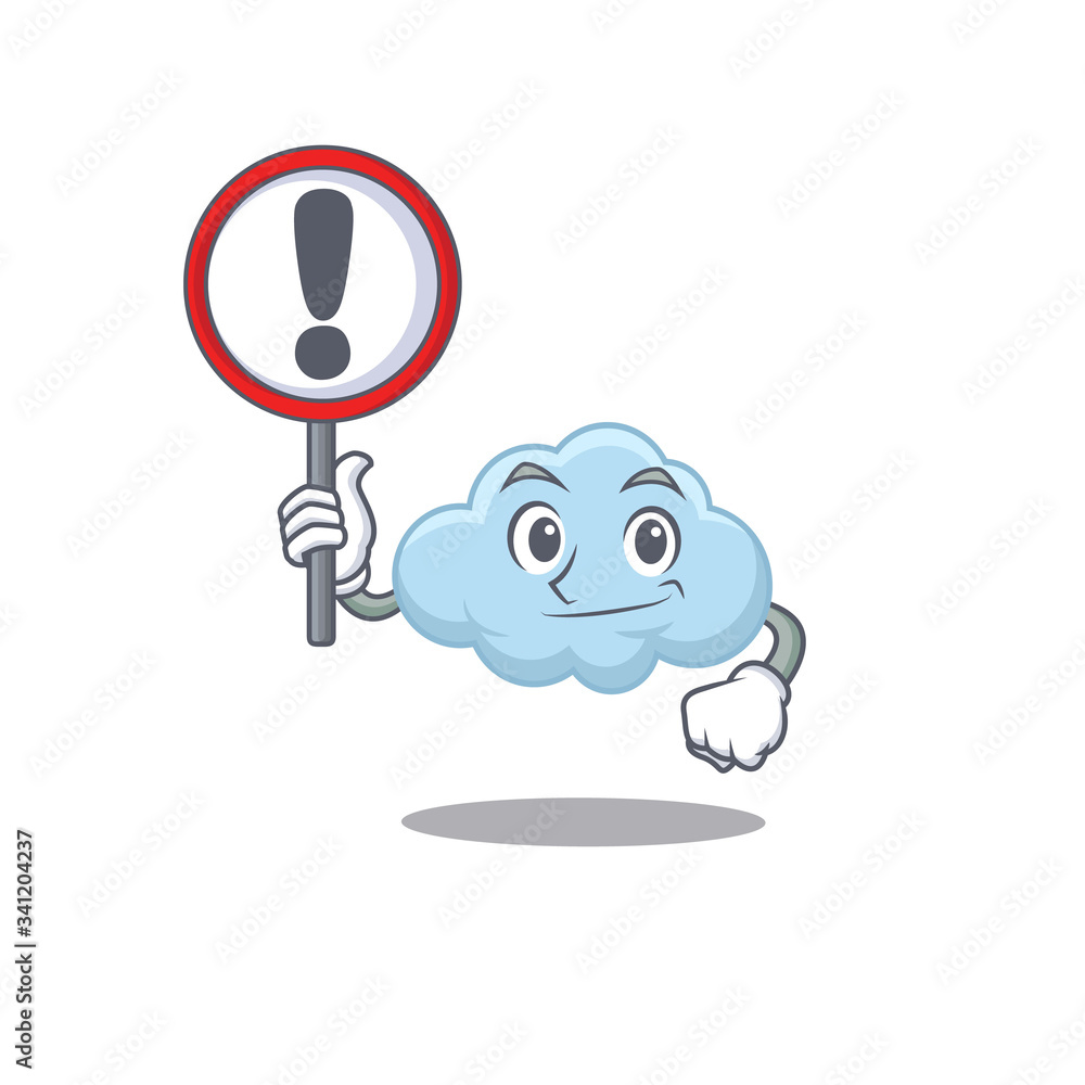 Canvas Prints An icon of blue cloud cartoon design style with a sign board