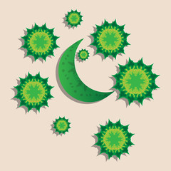 mandala and moon vector design