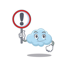 An icon of blue cloud cartoon design style with a sign board