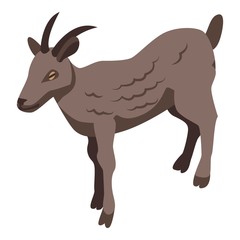 Brown goat icon. Isometric of brown goat vector icon for web design isolated on white background