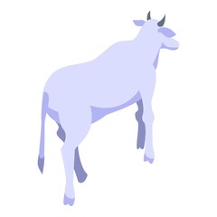 White cow icon. Isometric of white cow vector icon for web design isolated on white background