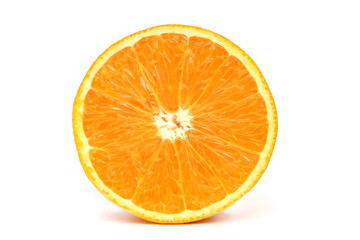Fresh orange fruit. Orange slice isolated on white background.