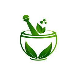 Herbal medicine bio logo vector image