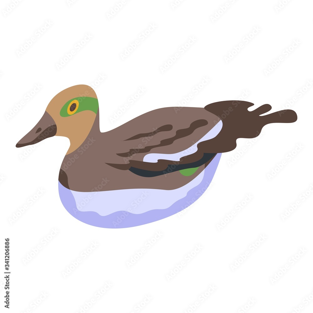 Poster feathers duck icon. isometric of feathers duck vector icon for web design isolated on white backgrou