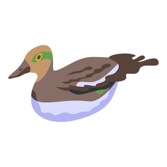 Feathers duck icon. Isometric of feathers duck vector icon for web design isolated on white background