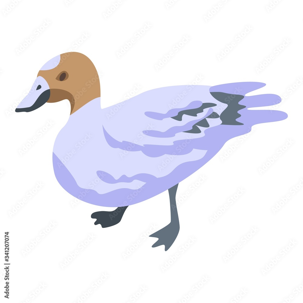 Poster cute duck icon. isometric of cute duck vector icon for web design isolated on white background