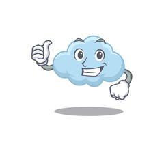Blue cloud cartoon character design making OK gesture