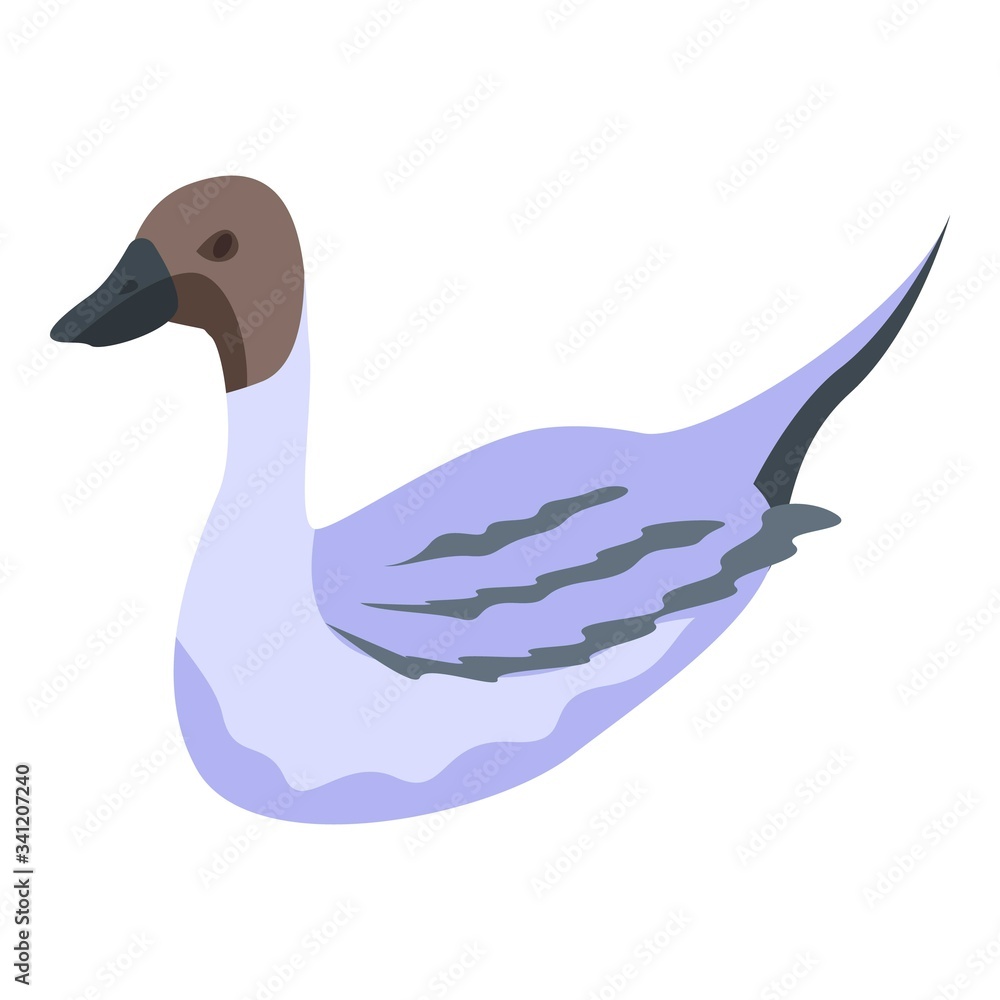 Poster swimming duck icon. isometric of swimming duck vector icon for web design isolated on white backgrou