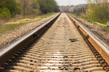Fototapeta premium railroad tracks in the countryside