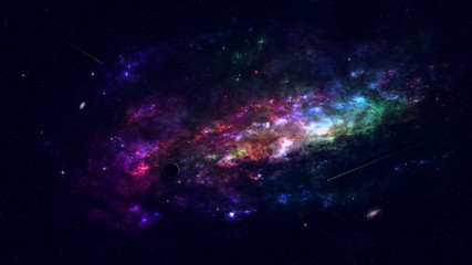 abstract space background with stars and nebula