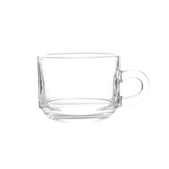 Empty curve shape glass isolated on white background with clipping path.
