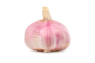 Garlic Cloves and Garlic Bulb isolated on white background. Organic garlic whole and cloves. concept healthy lifestyle.