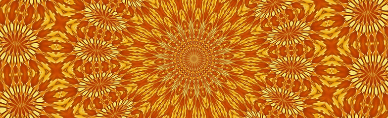 Abstract orange sphere kaleidoscope flowers petals repeating elements  design unique trendy background