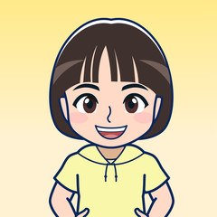 Obraz premium 黄色い服着た子供