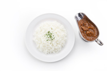 長時間煮込んだビーフカレー　(バック飛ばし、真俯瞰)