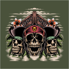 Pirates head esport mascot logo