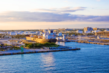 The view from a cruise ship of Port Everglades