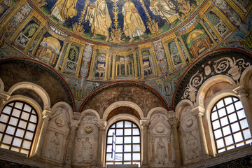  The ceiling mosaic in the Baptistry of Neon in Ravenna. Italy